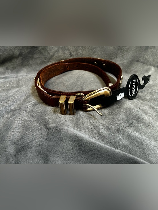 Fossil Accessories - Women’s Fossil Brown Leather Belt with Antique Brass Buckle